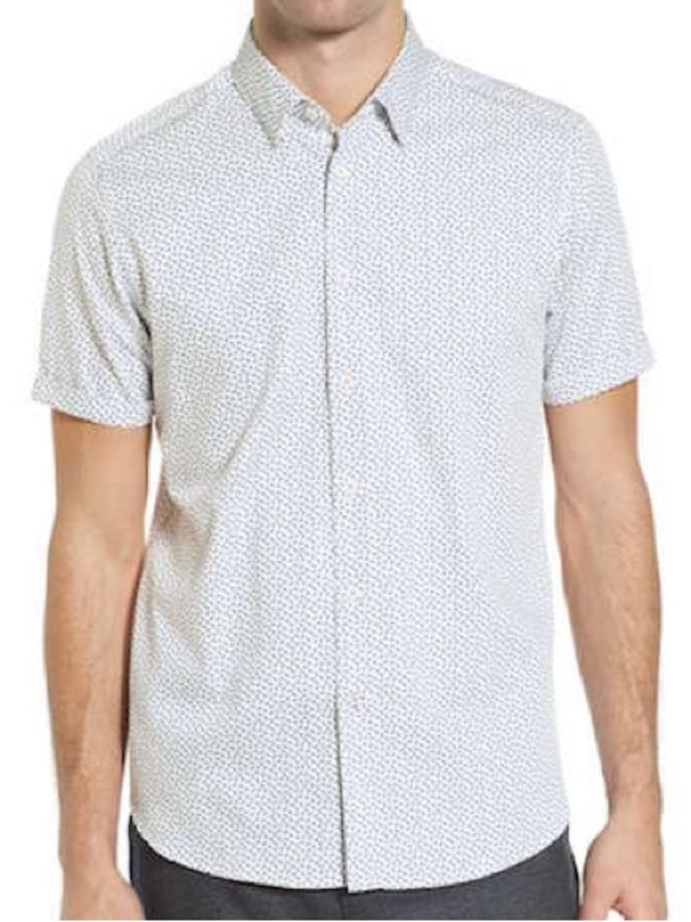Ted Baker London Narnar Geo Print Short Sleeve Button Up Shirt - Men’s Large
